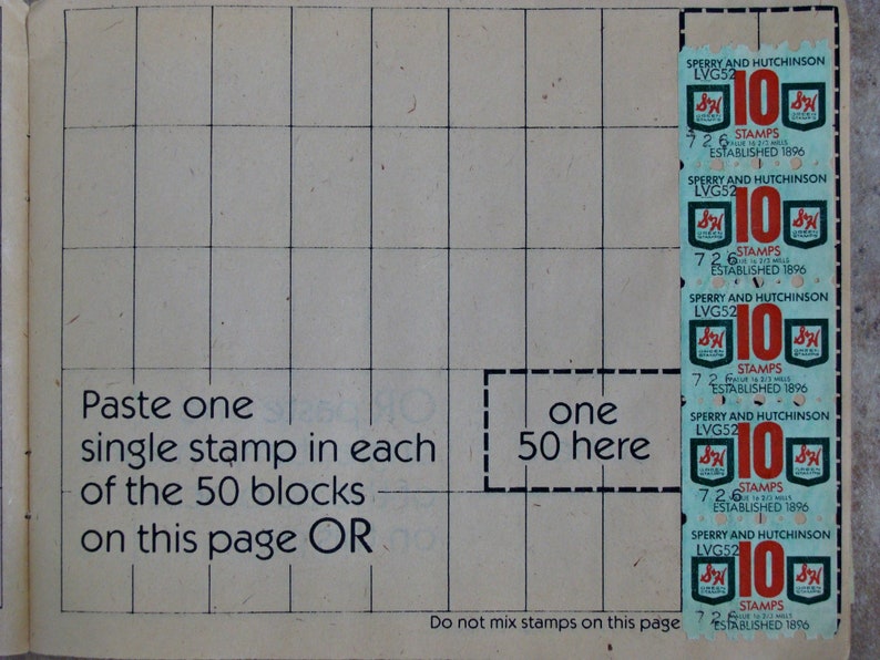 1980s / S & H Green Stamps / Saver Book / Full Book / Sperry Etsy