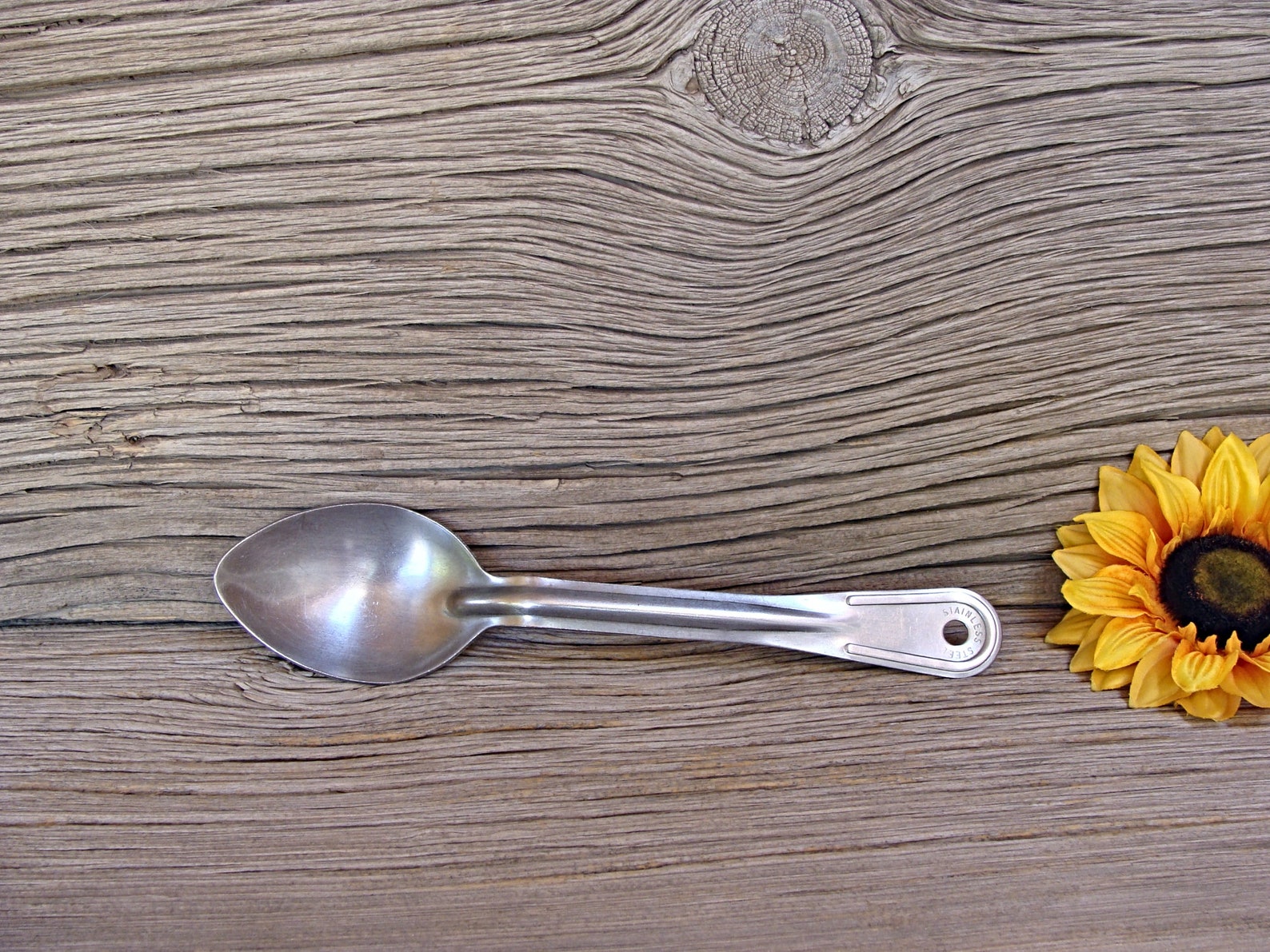 Vintage / LARGE / Stainless Steel Spoon / Hole for Hanging Etsy