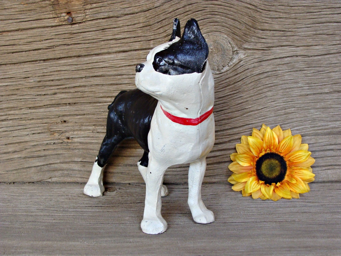 Vintage / Boston Terrier / Door Stop / Heavy Cast Iron Dog / Etsy
