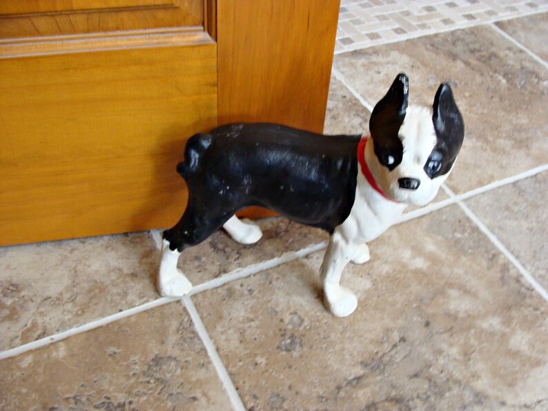 Vintage / Boston Terrier / Door Stop / Heavy Cast Iron Dog / Etsy