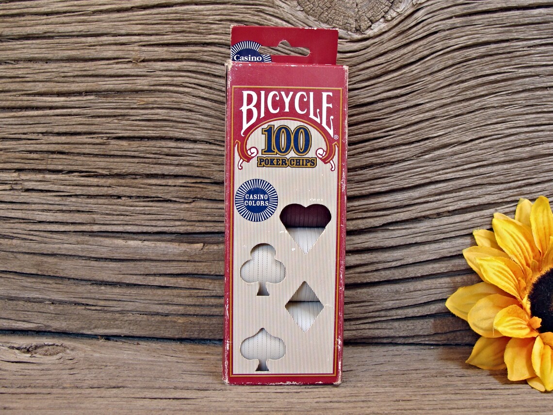 Vintage / 100 Bicycle POKER CHIPS / 50 Ivory / 25 Red / 25 Etsy