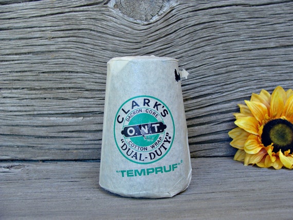 Clark's Dual-Duty Thread / BLACK / O.N.T. / Dacron Core / Cotton Wrap / 6000 Yards / Big Spool / Boilfast / Tempruf / Size 40/20 (30) / USA