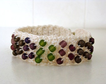 Crochet Beaded Bracelet Made For 7" Wrist