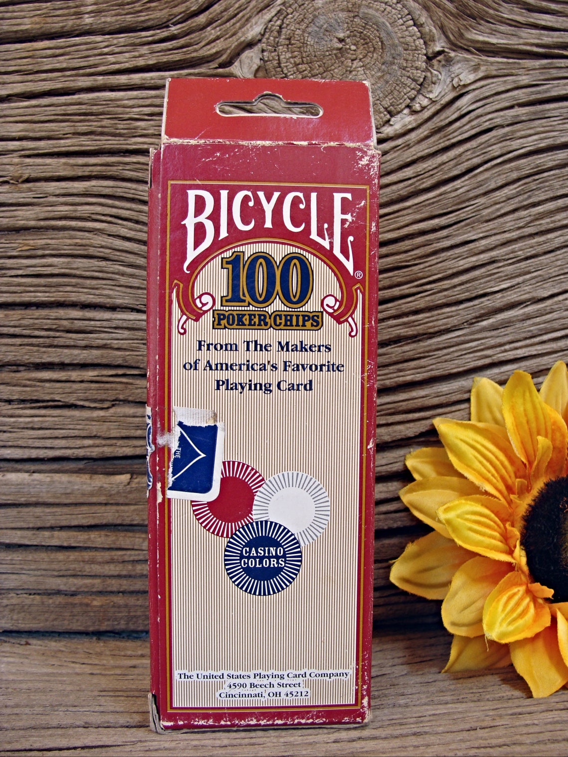 Vintage / 100 Bicycle POKER CHIPS / 50 Ivory / 25 Red / 25 Etsy