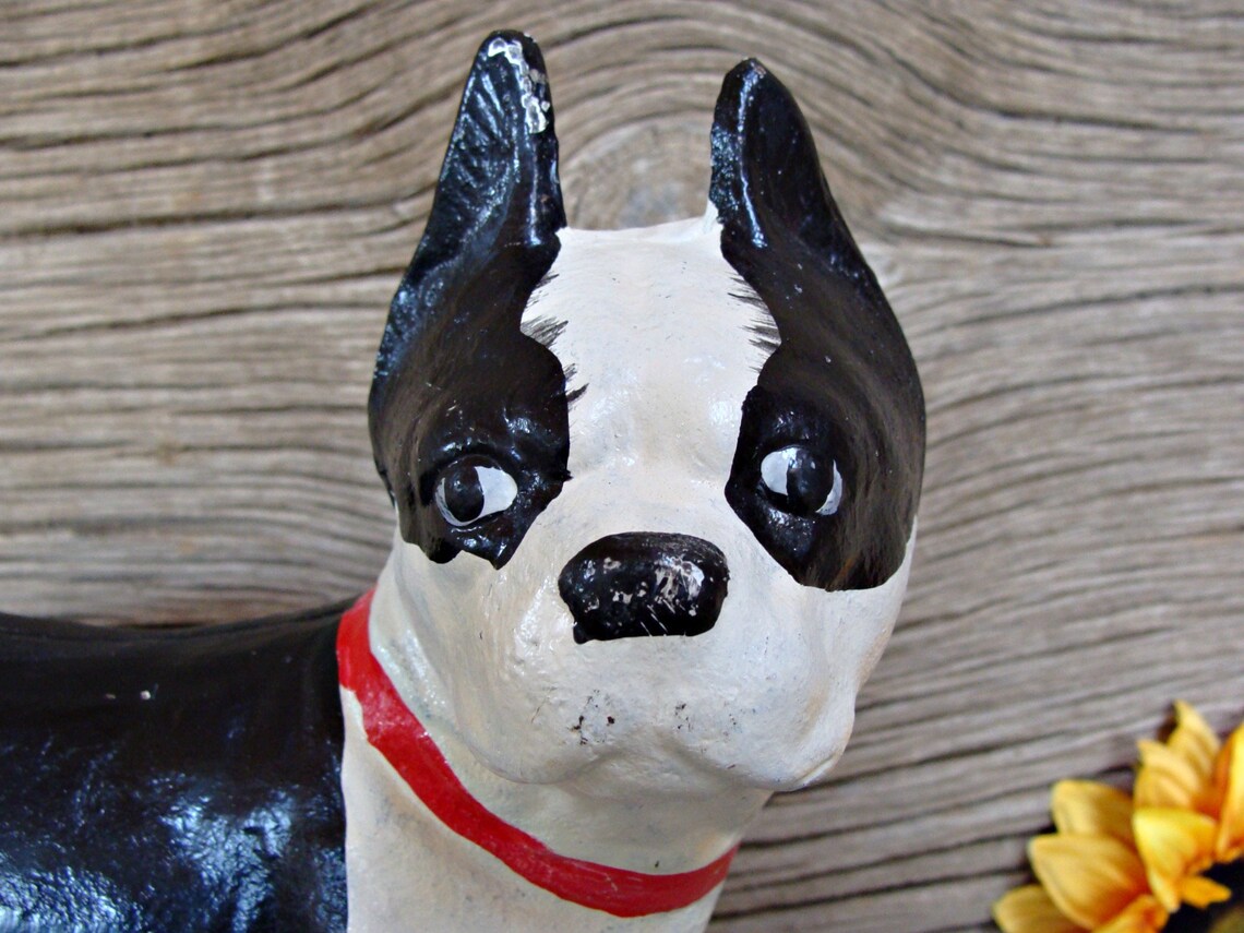Vintage / Boston Terrier / Door Stop / Heavy Cast Iron Dog / Etsy