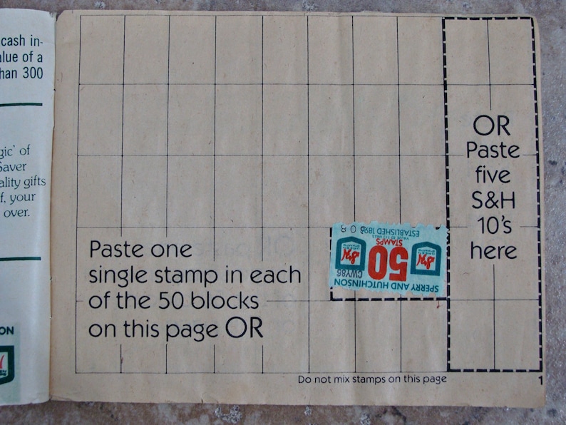 1980s / S & H Green Stamps / Saver Book / Full Book / Sperry Etsy