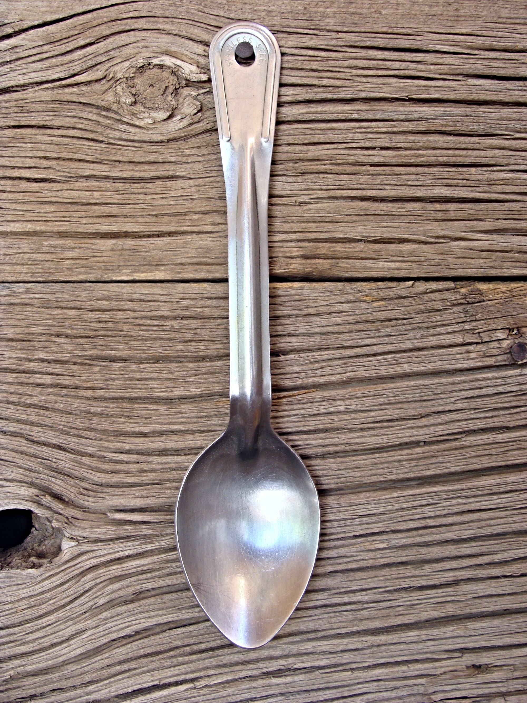 Vintage / LARGE / Stainless Steel Spoon / Hole For Hanging Etsy Nederland