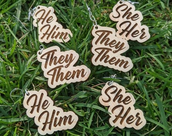 Pronoun Earrings