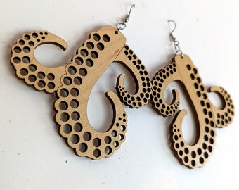 Giant Octopus Tentacle Earrings