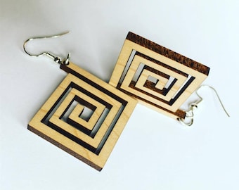 90 Degree Spiral Drop Earrings