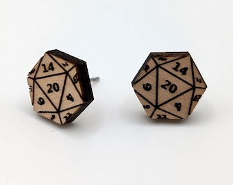 D20 DND Dice Stud Earrings