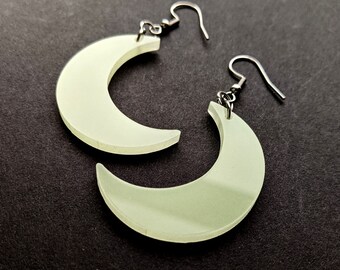 Glow in the Dark Crescent Moon Earrings