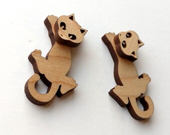 Hang On Cat Stud Earrings