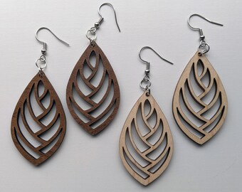 Herringbone Leaf Earrings