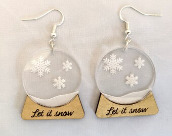 Snow Globe Dangle Earrings