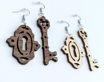Lock and Key Dangle Earrings