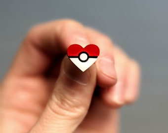 Poké Ball Heart Earrings (pokeball)