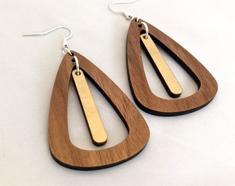 Teardrop Line Dangle Boucles d’oreilles