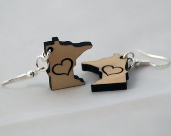 MN Heart Drop Earrings