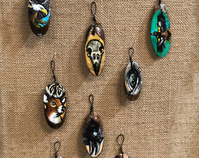 Double Sided Painted Pendants - Hand painted and clear coated!