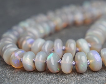 Opal Necklace: Lambina Australian Opal, 14k Gold, Gemstone Jewelry, Amethyst Pendant