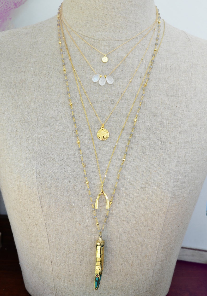delicate everyday jewelry bridal necklace small rainbow moonstone trio drop necklace june birthstone