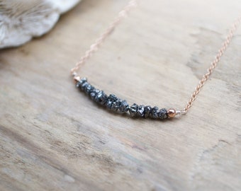 black diamond necklace /// dainty rough black diamonds • natural diamonds in the rough • everyday jewelry • gift for her • PRE-ORDER