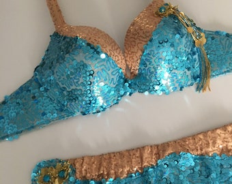 Belly Dance Bra & Hip Accent Belt.  Made to order