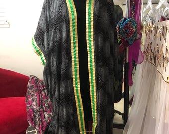 Vintage Kaftan. Belly Dance Cover Up. Completely Reversible!