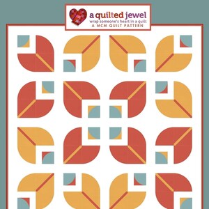 Quilt PATTERN - Abstract Autumn Leaves - Modern Mid Century