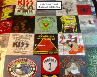 BASIC T Shirt Quilt NO Sashing