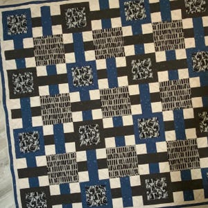 Patrón de colcha Man Cave: Diseño geométrico moderno (patrón PDF)