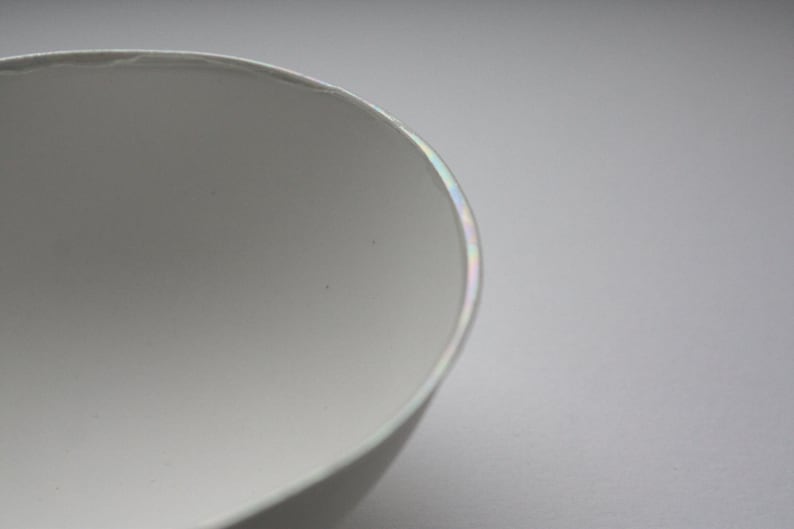 Stoneware English Fine Bone China Vessel With Mother of Pearl Etsy