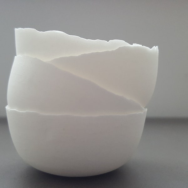 Minimal small snow white round cup made from English fine bone china with flat bottom. candle holder, tealight holder