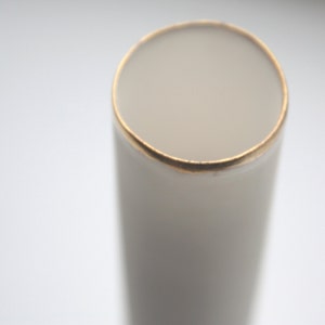 Thin tall tube vase made out of stoneware English fine bone china and real gold image 3