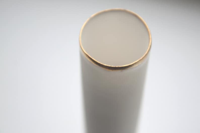 Thin tall tube vase made out of stoneware English fine bone china and real gold image 3