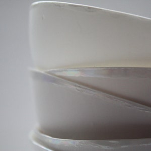 Stoneware English fine bone china vessel with mother of pearl luster - iridescent