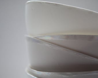 Stoneware English fine bone china vessel with mother of pearl luster - iridescent