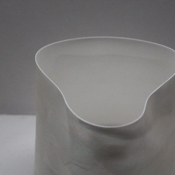 Abstract vase. English fine bone china stoneware, small vase, bowl with Mother of Pearl