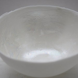 Stoneware English fine bone china vessel with mother of pearl luster interior iridescent image 4