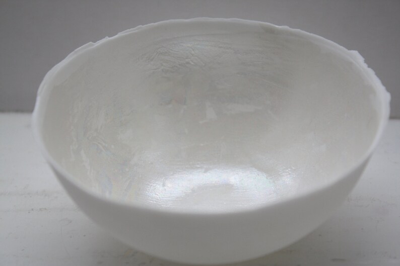 Stoneware English fine bone china vessel with mother of pearl luster interior iridescent image 4