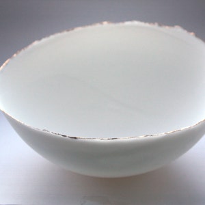 Fine bone china small stoneware bowl with real gold, white porcelain bowl, image 2