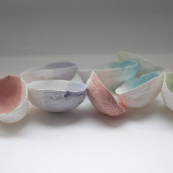 RESERVED - Walnut shells from stoneware English fine bone china in 4 pastel colours