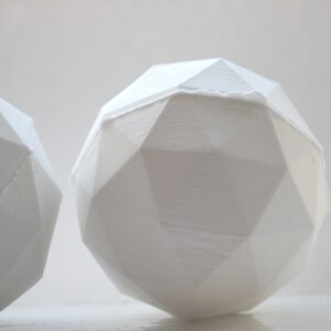 Geometric faceted polyhedron white vase made from stoneware fine bone china geometric decor image 5