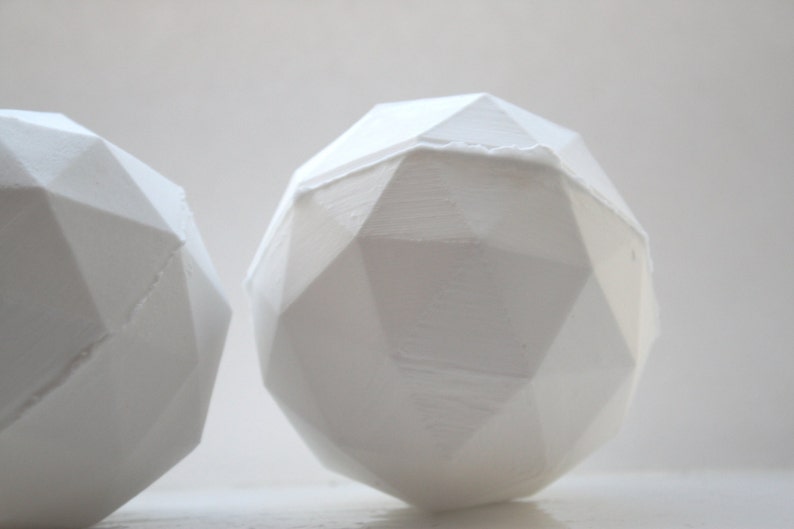 Geometric faceted polyhedron white vase made from stoneware fine bone china geometric decor image 5