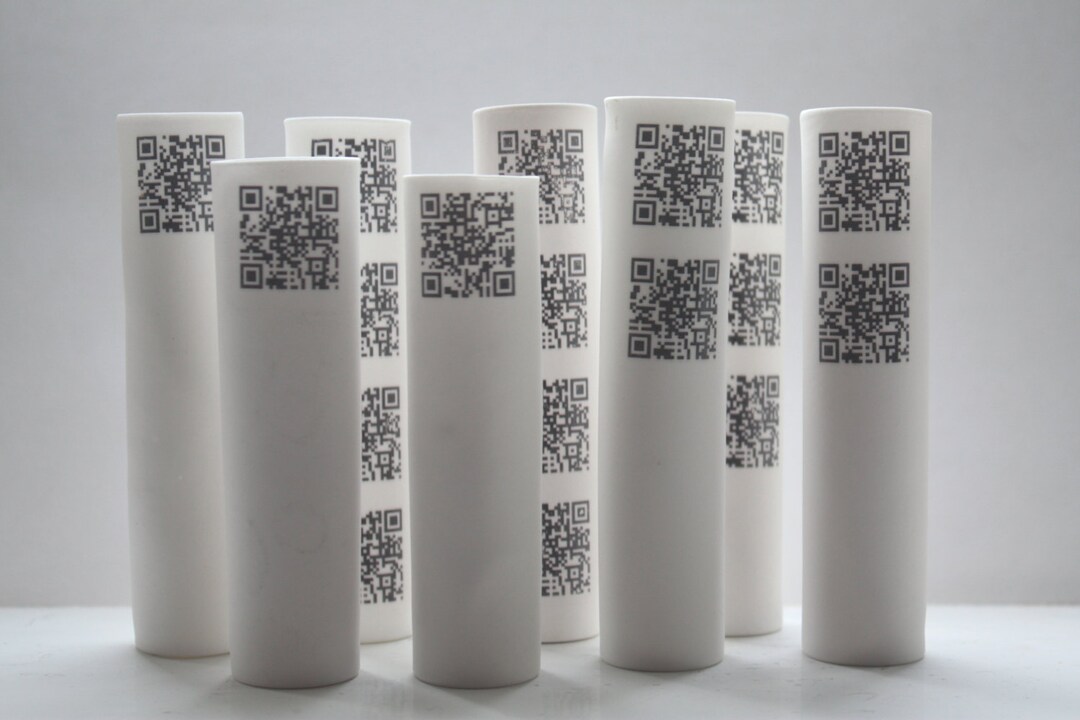 Vase Code Tube Vase Made From English Fine Bone China With QR Codes - Bud Vase - Etsy