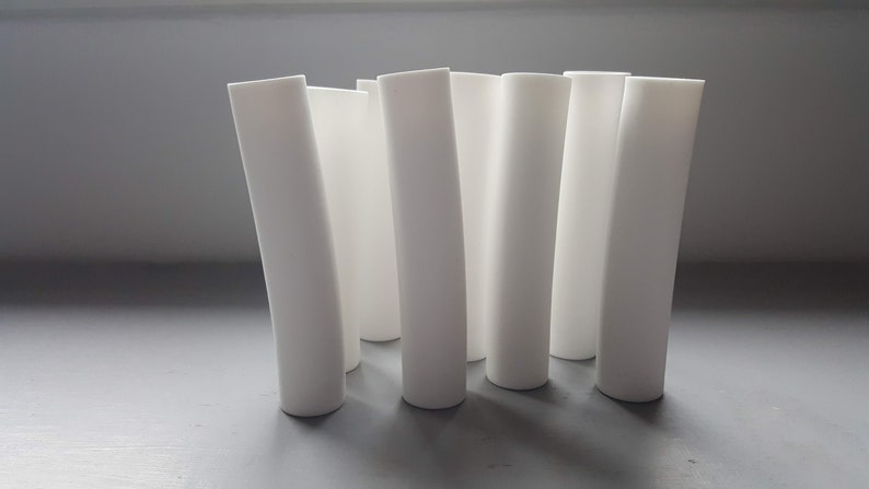 Thin tall tube vase made out of stoneware English fine bone china and real gold image 5