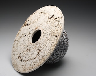 Abstract ceramic sculpture with unique texture