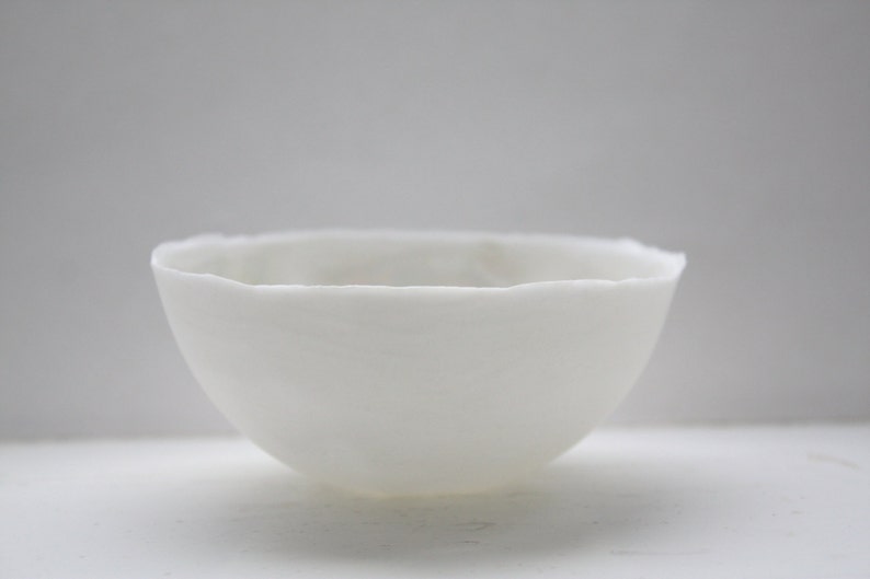 Stoneware English fine bone china vessel with mother of pearl luster interior iridescent image 3