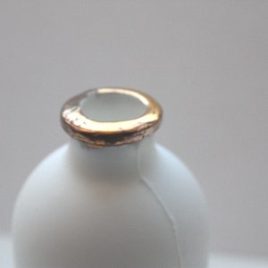 English fine bone china small bottle with gold rims bud vase image 4